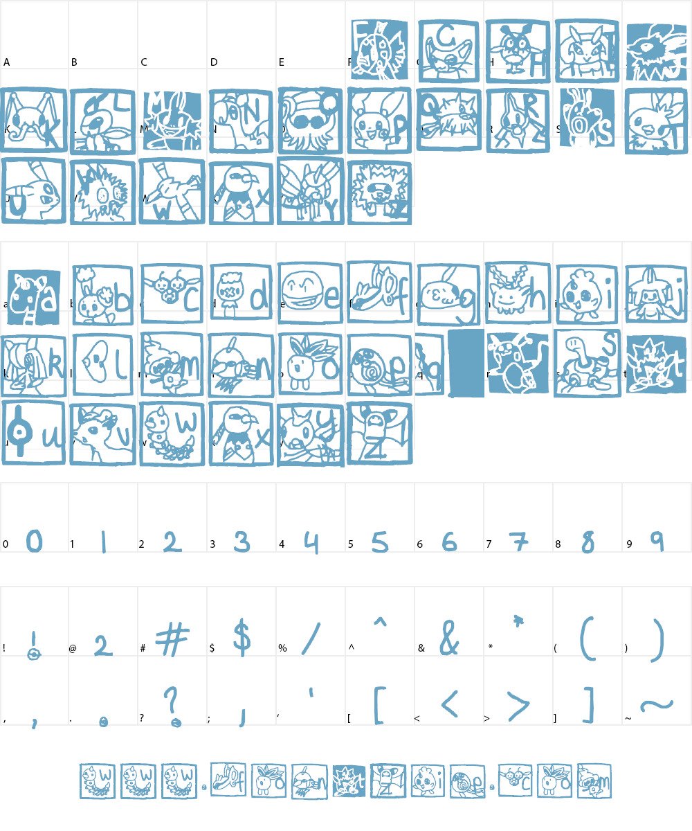 Pokemon ! Font Character